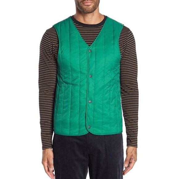 SCOTCH & SODA Bondi Green Channel Quilted Sleeveless V-Neck Vest - Picture 1 of 9